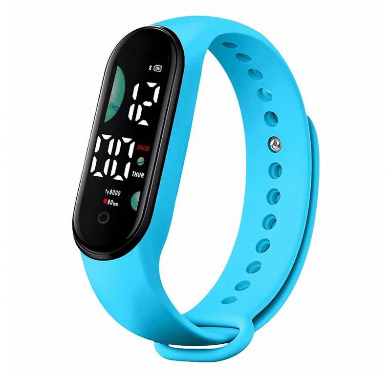 Taffstyle Quarzuhr Digitale Armbanduhr LED Silikon Sportuhr Gummi Kinderuhr Türkis, (Farbige Lernuhr Silikonuhr Süß), Uhr Damenuhr Mädchen Jungen Sportuhr Bunte Kinderuhr von Taffstyle