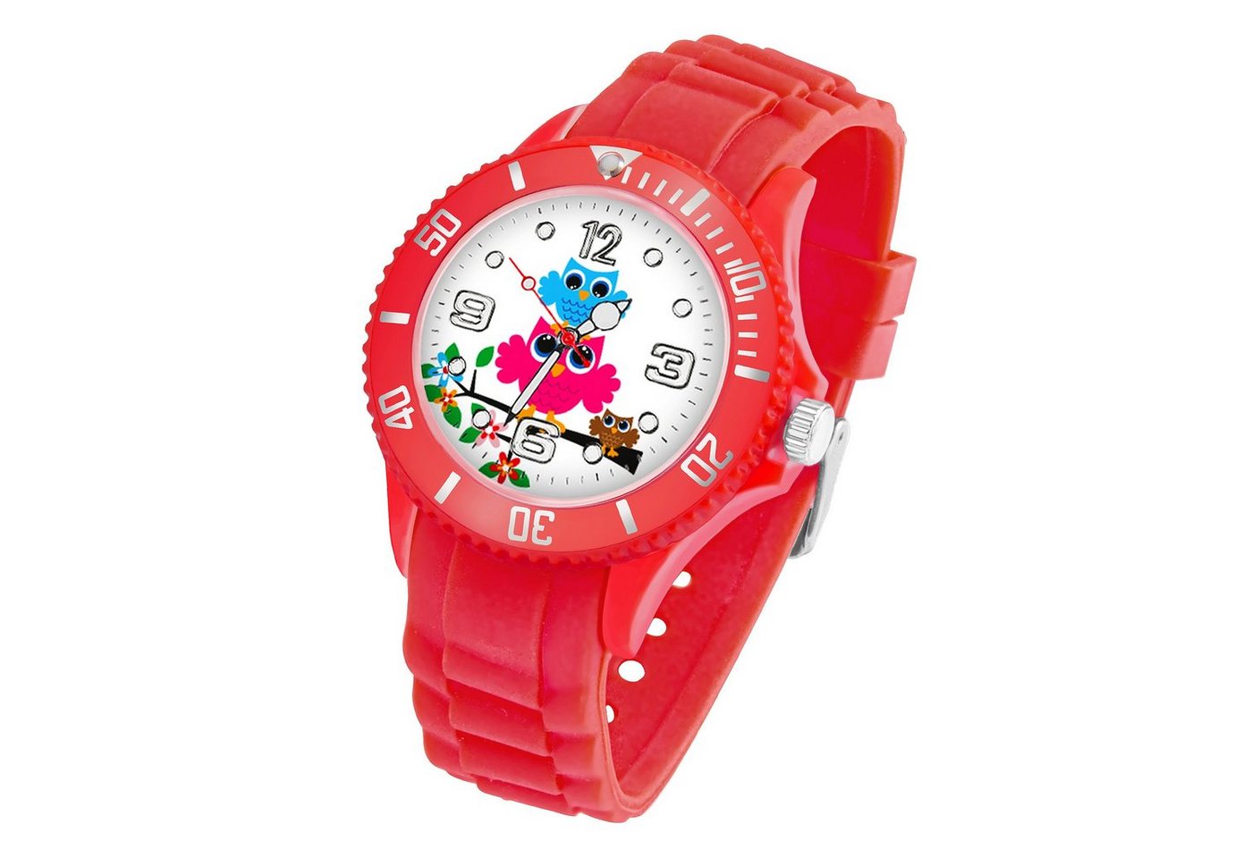 Taffstyle Quarzuhr Kinder Armbanduhr Silikon Eulen Analog Uhr Bunt, Mädchen Sportuhr Bunte Kinderuhr Farbige Lernuhr Eule Silikonuhr Süß von Taffstyle