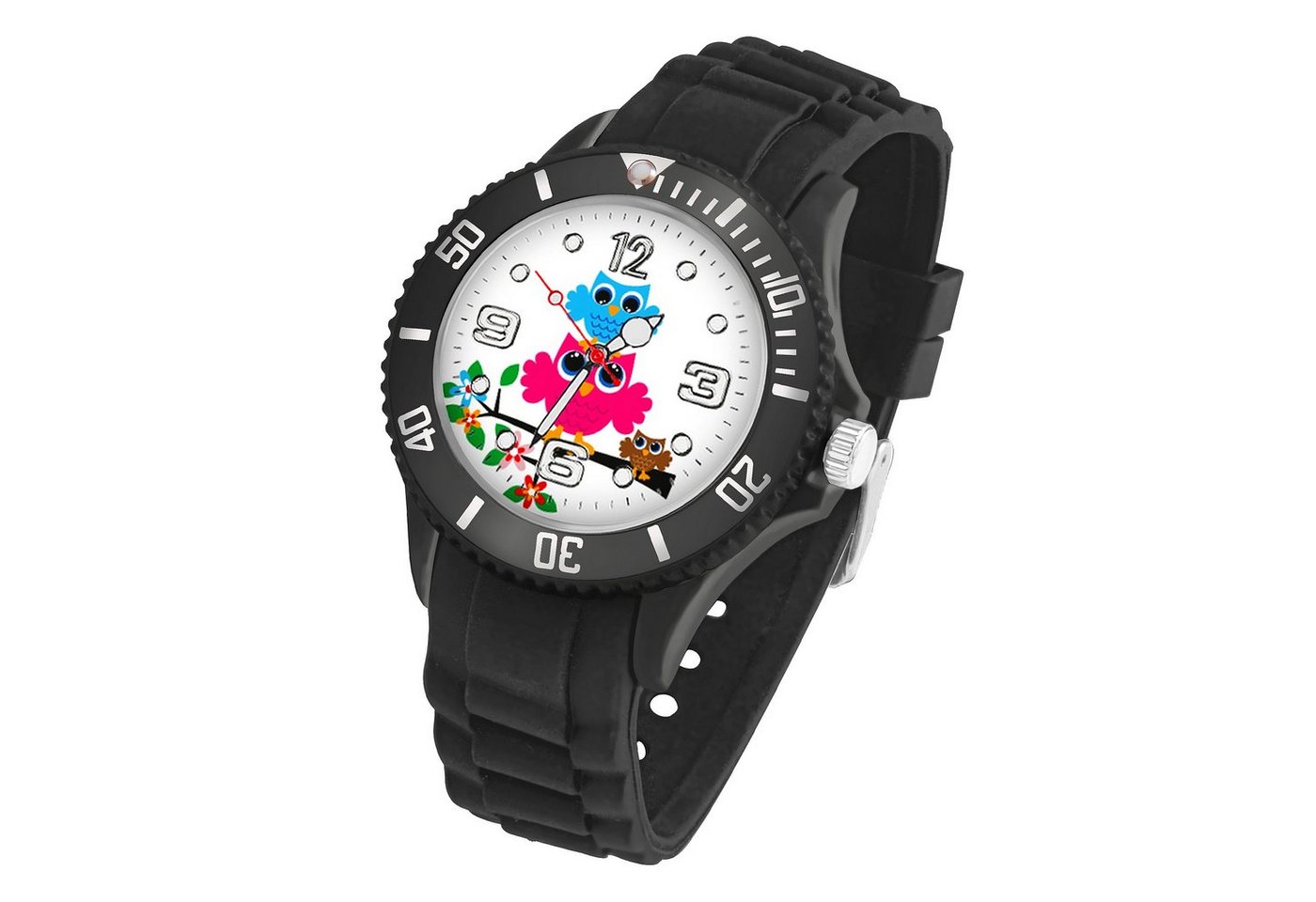 Taffstyle Quarzuhr Kinder Armbanduhr Silikon Eulen Analog Uhr Bunt, Mädchen Sportuhr Bunte Kinderuhr Farbige Lernuhr Eule Silikonuhr Süß von Taffstyle