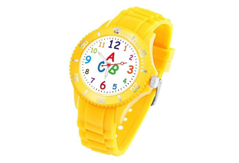 Taffstyle Quarzuhr Kinder Armbanduhr Silikon Lernuhr Zahlen Uhr Bunt, Bunte ABC Silikonuhr Farbige Sportuhr Kinderuhr 34mm Analog Quarz von Taffstyle