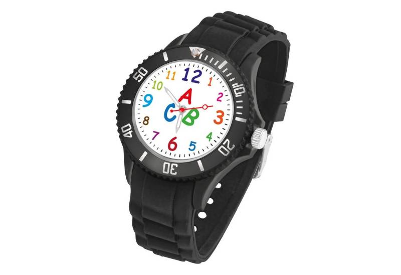 Taffstyle Quarzuhr Kinder Armbanduhr Silikon Lernuhr Zahlen Uhr, Bunte ABC Silikonuhr Farbige Sportuhr Kinderuhr 34mm Analog Quarz von Taffstyle