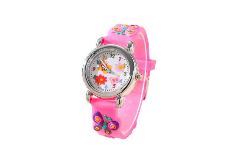 Taffstyle Quarzuhr Kinder Armbanduhr Silikon Uhr Bunte Kinderuhr mit Schmetterling, (Bunte Mädchen Jungen Gummi Kinderuhr Farbige Lernuhr Silikonuhr niedlich) von Taffstyle