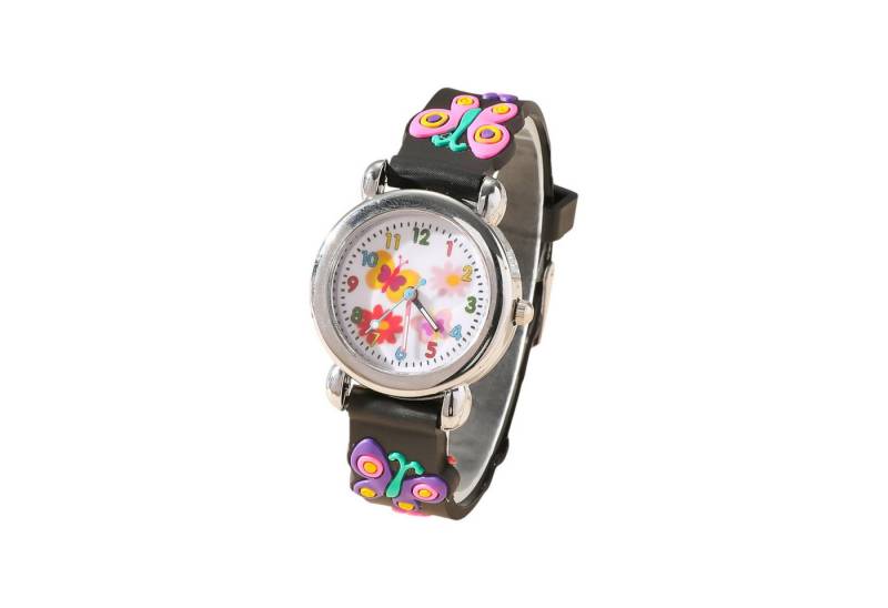 Taffstyle Quarzuhr Kinder Armbanduhr Silikon Uhr Bunte Kinderuhr mit Schmetterling, (Bunte Mädchen Jungen Gummi Kinderuhr Farbige Lernuhr Silikonuhr niedlich) von Taffstyle