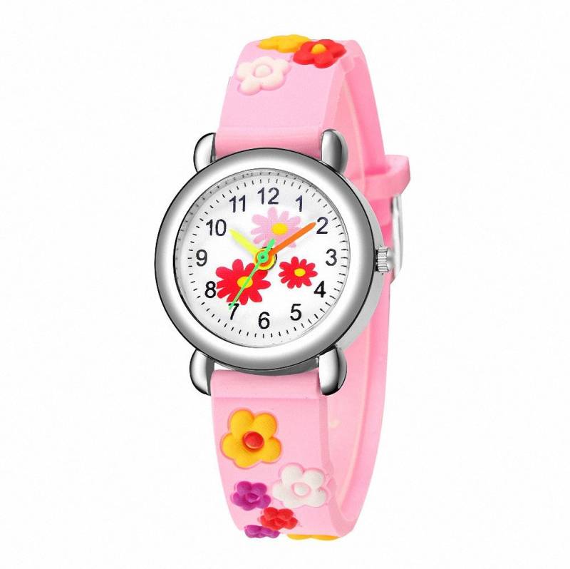 Taffstyle Quarzuhr Kinder Armbanduhr Silikon Uhr Bunte Mädchen Kinderuhr mit Blumen, (Mädchen Jungen Sportuhr Bunte Kinderuhr Farbige Lernuhr Silikonuhr Süß) von Taffstyle