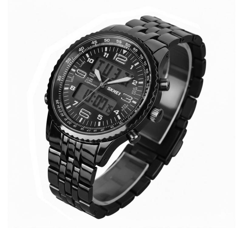 Taffstyle Quarzuhr Multifunktions Herren Armbanduhr Stoppuhr Alarm Beleuchtung 3ATM, (Digitale und analoge Sportuhr mit Beleuchtung Metallgehäuse und Quarzwerk), 12/24 Stundenanzeige, Alarmfunktion, Hintergrundbeleuchtung von Taffstyle