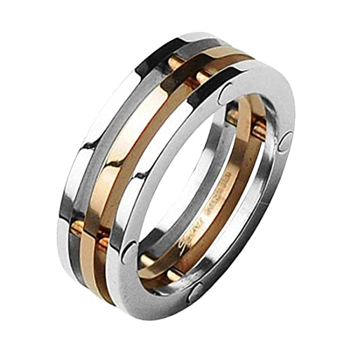 Taffstyle Schmuck Ring 3 teilig Herren & Damen Partnerring Freundschaftsring Silber Bronze Größe 55 (17.5) von Taffstyle