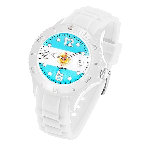 Taffstyle Silikon Armbanduhr Quarz Fan Sport Uhr Sportuhr Silikonuhr Flagge Fahne Weltmeisterschaft WM EM Europameisterschaft Fanartikel Fussball Basketball Eishockey Argentinien von Taffstyle