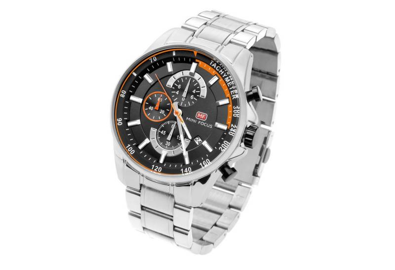 Taffstyle Sportuhr Herren Quarzuhr Chronograph Männer Armbanduhr Stoppuhr Wasserdicht, (Elegante Männer Quarzuhr - Ideales Geschenk zum Geburtstag Weihnachten Valentinstag Vatertag), Wasserdicht Kalender Stoppuhr Edelstahlarmband Chronograph von Taffstyle