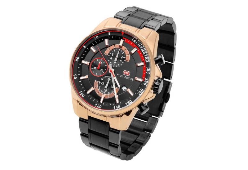 Taffstyle Sportuhr Herren Quarzuhr Chronograph Männer Armbanduhr Stoppuhr Wasserdicht, (Elegante Männer Quarzuhr - Ideales Geschenk zum Geburtstag Weihnachten Valentinstag Vatertag), Wasserdicht Kalender Stoppuhr Edelstahlarmband Chronograph von Taffstyle