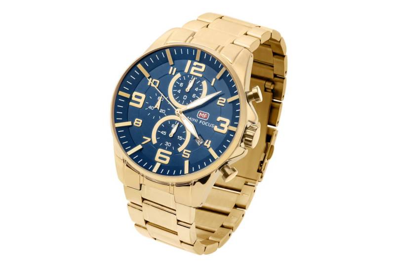 Taffstyle Sportuhr Herren Quarzuhr Chronograph Männer Armbanduhr Stoppuhr Wasserdicht, (Elegante Männer Quarzuhr - Ideales Geschenk zum Geburtstag Weihnachten Valentinstag Vatertag), Wasserdicht Kalender Stoppuhr Edelstahlarmband Chronograph von Taffstyle