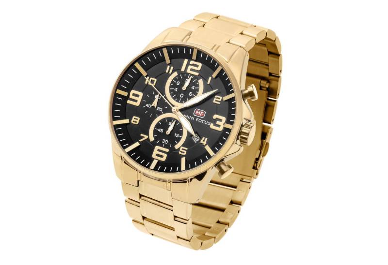 Taffstyle Sportuhr Herren Quarzuhr Chronograph Männer Armbanduhr Stoppuhr Wasserdicht, (Elegante Männer Quarzuhr - Ideales Geschenk zum Geburtstag Weihnachten Valentinstag Vatertag), Wasserdicht Kalender Stoppuhr Edelstahlarmband Chronograph von Taffstyle