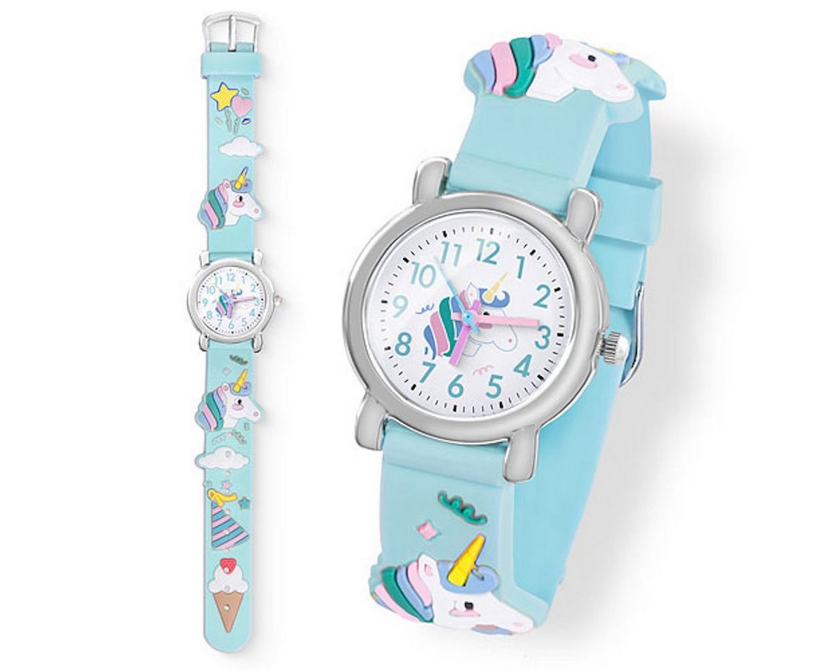 Taffstyle Sportuhr Kinder Armbanduhr Einhorn Silikon Uhr Farbige Gummi Mädchen Jungen, (Geschenk zum Weihnachten Geburtstag Einschulung 4 5 6 7 8 9 10 Jahre), Mädchen Sportuhr Bunte Kinderuhr Farbige Lernuhr Unicorn Silikonuhr von Taffstyle