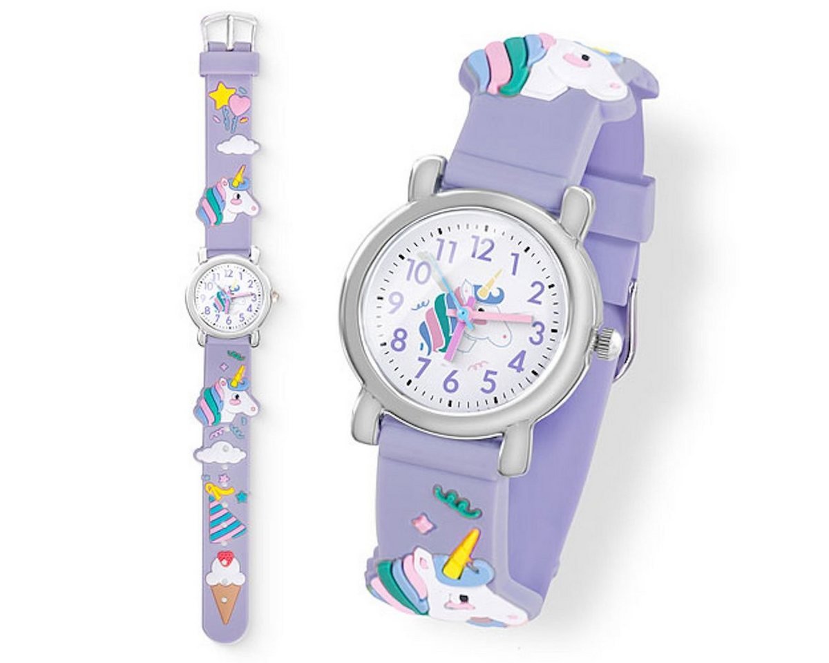 Taffstyle Sportuhr Kinder Armbanduhr Einhorn Silikon Uhr Farbige Gummi Mädchen Jungen, (Geschenk zum Weihnachten Geburtstag Einschulung 4 5 6 7 8 9 10 Jahre), Mädchen Sportuhr Bunte Kinderuhr Farbige Lernuhr Unicorn Silikonuhr von Taffstyle