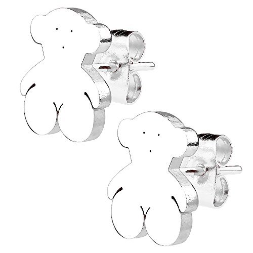 Taffstyle Stecker Ohrstecker Ohrringe Schmuck Studs Klein mit Teddybär Silber für Damen Herren von Taffstyle