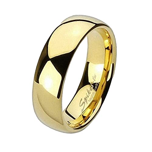 Taffstyle Wolfram Carbide Ehering Ring Gold plattiert poliert 6mm Größe 52 (16.6) von Taffstyle