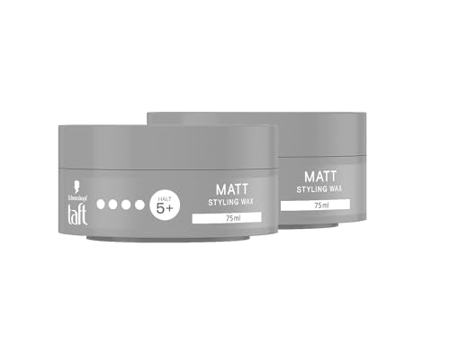 Schwarzkopf TAFT Styling Wax Matt (2x 75 ml), Haarwax für mattes Finish mit langanhaltendem Halt, schonend für Haar und Kopfhaut, veganes, Haarstyling-Wax von TAFT