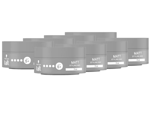 Schwarzkopf TAFT Styling Wax Matt (8x 75 ml), Haarwax für mattes Finish mit langanhaltendem Halt, schonend für Haar und Kopfhaut, veganes, Haarstyling-Wax von Taft