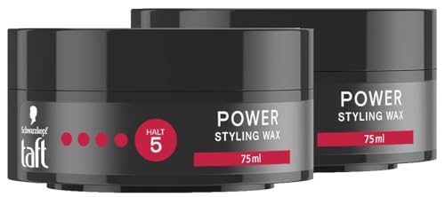 Schwarzkopf TAFT Styling Wax Power (2x 75ml), Haarwax für bis zu 48 Stunden Kraft-Halt, schonend für Haar und Kopfhaut, veganes, Styling-Wax, Haarwachs von TAFT