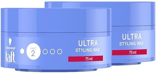 Schwarzkopf TAFT Ultra Styling Wax (2 x 75ml), Haarwax bis zu 24h Kontrolle flexibler Frisuren, schonend für Haar und Kopfhaut, veganes Haarstyling, Haarwachs Haltegrad 2 von TAFT