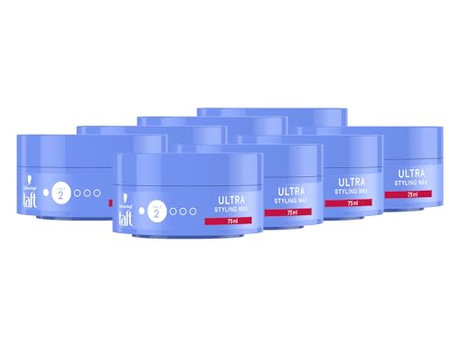Schwarzkopf TAFT Ultra Styling Wax (8 x 75ml), Haarwax bis zu 24h Kontrolle flexibler Frisuren, schonend für Haar und Kopfhaut, veganes Haarstyling, Haarwachs Haltegrad 2 von TAFT
