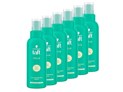 Schwarzkopf Taft Füllgebendes Spray (6 x 150 ml), für spürbar volleres Haar und langanhaltenden Halt, Haarverdickungsspray für bis zu 48 Stunden Fülleffekt beim Haarstyling, Vegane Formel*. von TAFT