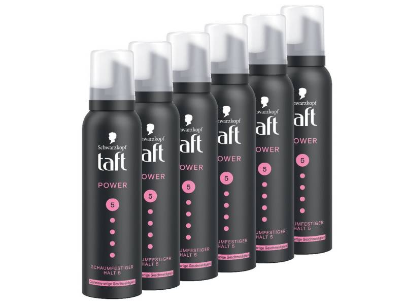 Taft Haarfestiger Schwarzkopf, Power Cashmere Haarmousse, Vorratspack, 6-tlg., 6x 150ml, vegane Formel, Haarstyling-Mousse, silikonfrei von Taft