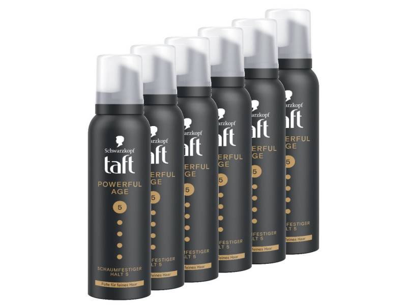 Taft Haarfestiger Schwarzkopf, Powerful Age, Haltegrad 5, Vorratspack, 6-tlg., 6x 150 ml, vegane Formel von Taft