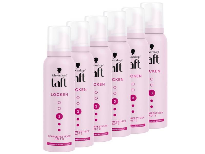 Taft Haarfestiger Schwarzkopf, für langanhaltende & definierte Locken, Vorratspack, 6-tlg., 6x 150ml, Haarstyling-Mousse für lockiges Haar von Taft
