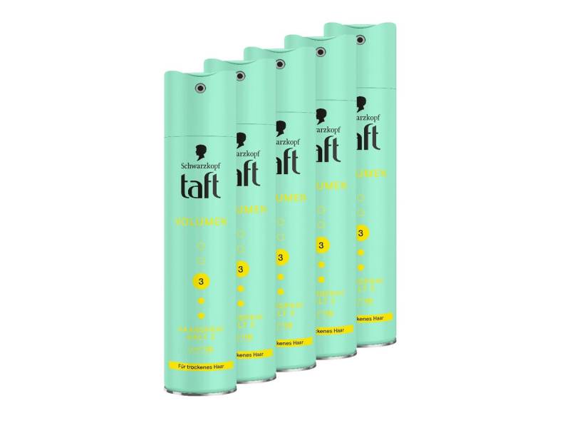 Taft Haarspray Schwarzkopf Volumen-Haarspray für trockenes Haar, Vorratspack, 5-tlg., 5x 250 ml, HaptIQ System von Taft