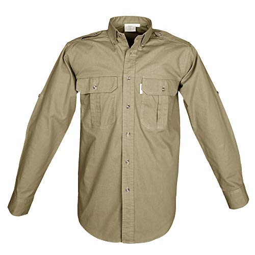 Tag Safari Trail-Shirt für Herren, langärmelig, 100 % Baumwolle, für Jäger, Entdecker, Fotografen und Journalisten, Khaki, Mittel Tag Safari Trail-Shirt für Herren, langärmelig, 100 % Baumwolle, für Jäger, Entdecker, Fotografen und Journalisten, Khaki, Mittel von Tag Safari