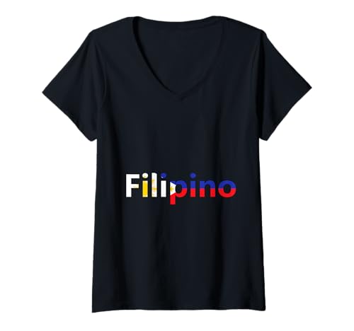 Damen Filipino Pride Philippinen Proud Pinoy T-Shirt mit V-Ausschnitt Damen Filipino Pride Philippinen Proud Pinoy T-Shirt mit V-Ausschnitt von Tagalog Filipinas Proud Philippines