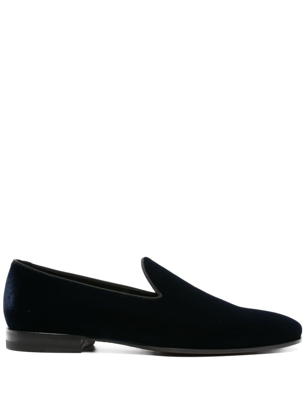 Tagliatore Loafer aus Samt - Blau von Tagliatore