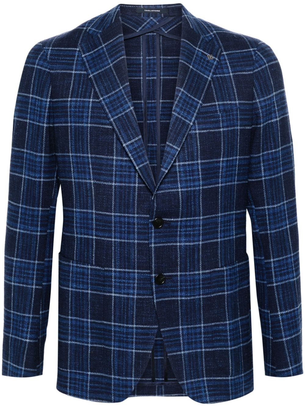 Tagliatore check-pattern single-breasted blazer - Blau von Tagliatore