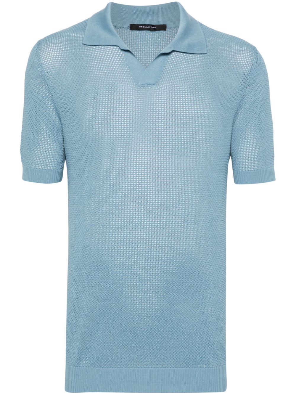 Tagliatore Gestricktes Poloshirt - Blau von Tagliatore