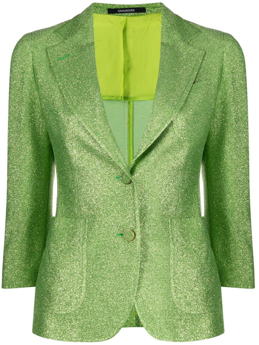 Tagliatore Einreihiger Blazer mit Metallic-Effekt - Grün von Tagliatore