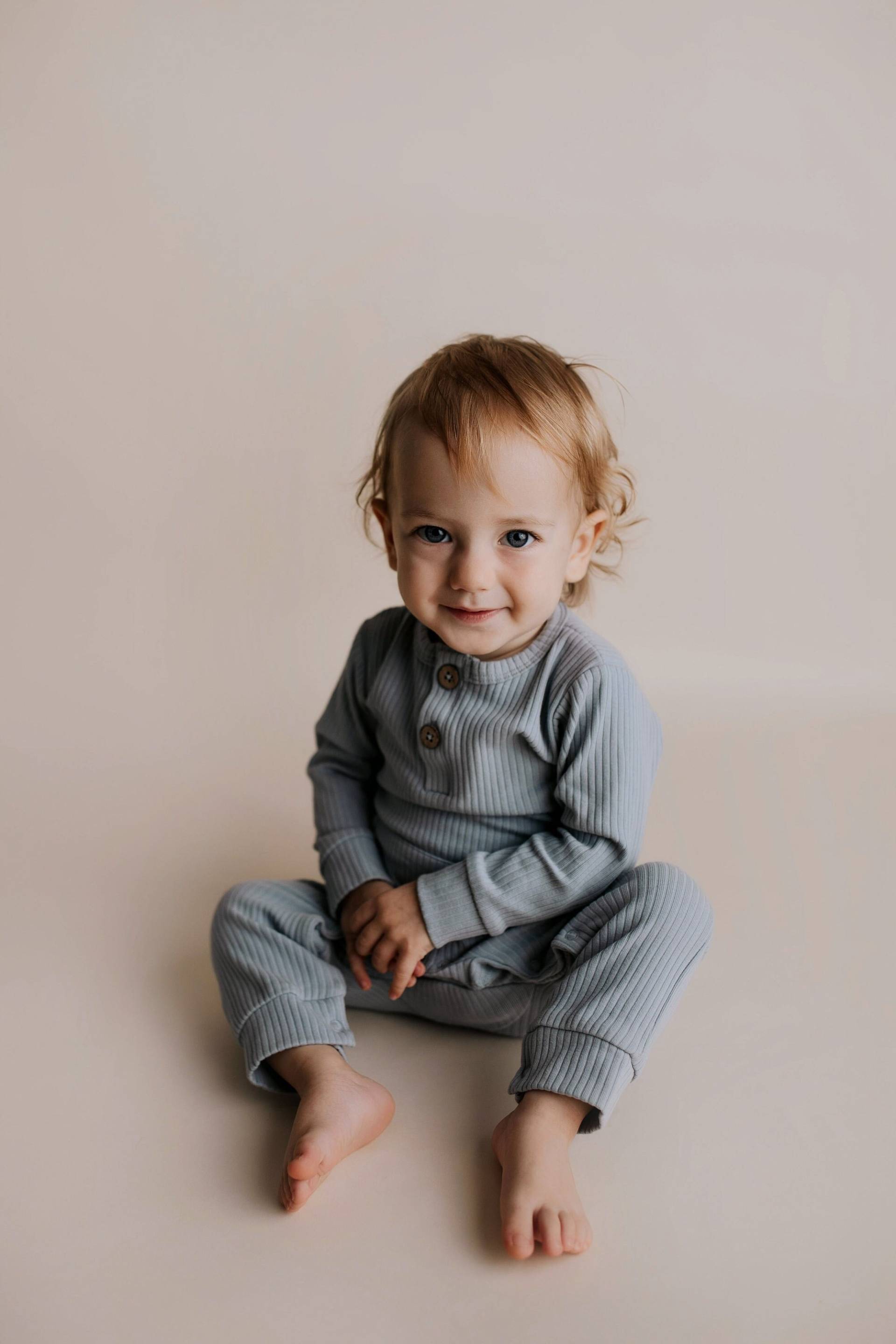 Three Little Tots - Baby Mädchen Jungen Romper Gerippter Bodysuit Solid Plain One Piece Overalls Ein Stück Kleidung Outfits Herbst von TagsforTots