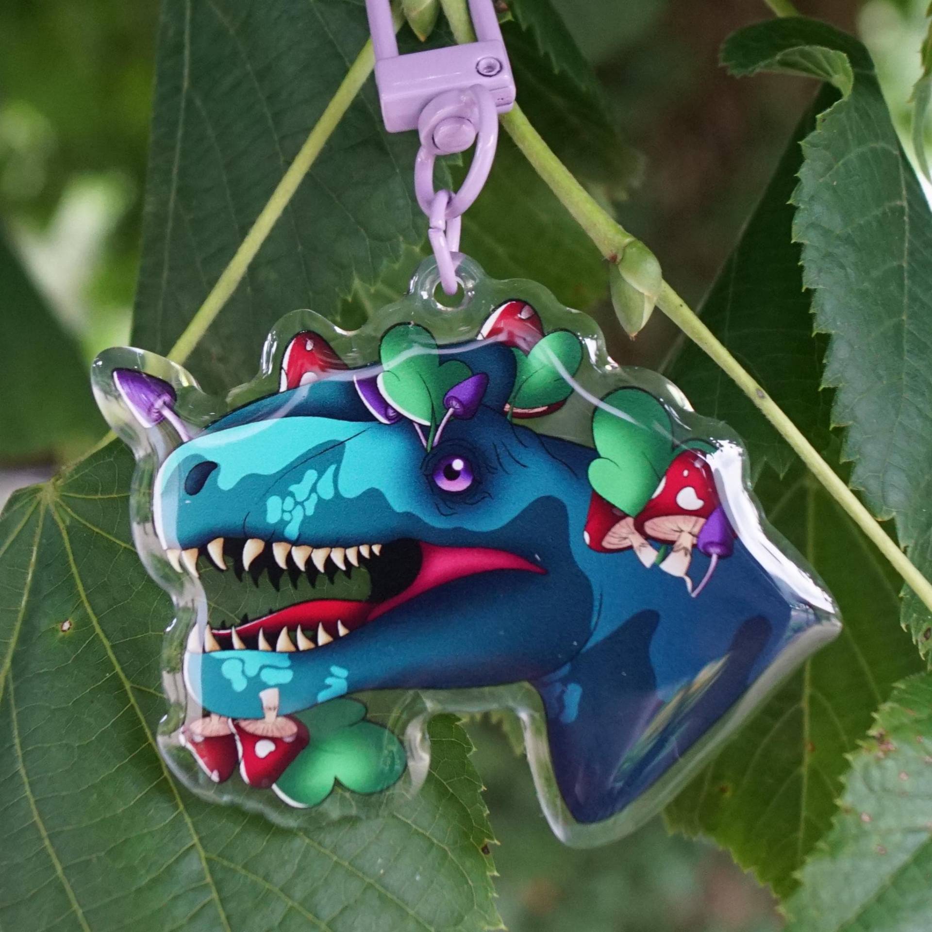 Dilophosaurus Mit Pilzen Anhänger || Schlüsselanhänger Dino von TagtraumBoutique