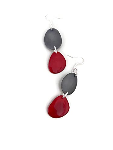 Tagua Ohrringe in Rot, Grau, Gemüse Elfenbein baumeln 2 Stück Ohrringe TAG247, Bio Ohrringe, Tagua Ohrringe Rot, Grau, Tagua Slice Gemüse Elfenbein, nicht bekannt Tagua Ohrringe in Rot, Grau, Gemüse Elfenbein baumeln 2 Stück Ohrringe TAG247, Bio Ohrringe, Tagua Ohrringe Rot, Grau, Tagua Slice Gemüse Elfenbein, nicht bekannt von Tagua Nut Earrings