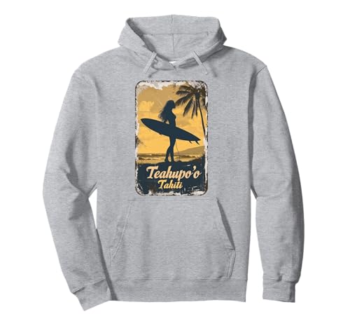 Teahupo'o Tahiti Surfer Mädchen Surfbrett Retro Souvenir Pullover Hoodie Teahupo'o Tahiti Surfer Mädchen Surfbrett Retro Souvenir Pullover Hoodie von Tahiti Beach Vintage Surfing Souvenir
