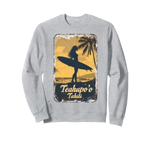 Teahupo'o Tahiti Surfer Mädchen Surfbrett Retro Souvenir Sweatshirt Teahupo'o Tahiti Surfer Mädchen Surfbrett Retro Souvenir Sweatshirt von Tahiti Beach Vintage Surfing Souvenir