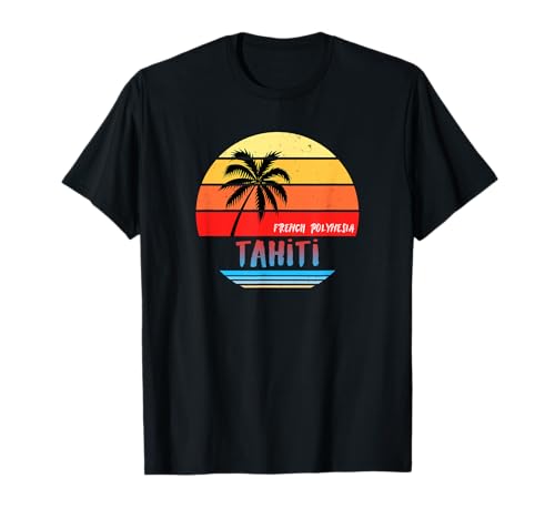 Tahiti French Polynesia Souvenirs and Gifts - Unisex T-Shirt für Erwachsene und Kinder - Schwarz, S - Klassisch, Kurzarm, Crew-Ausschnitt, Pull-On, 1 Count von Tahiti French Polynesia Souvenirs and Gifts