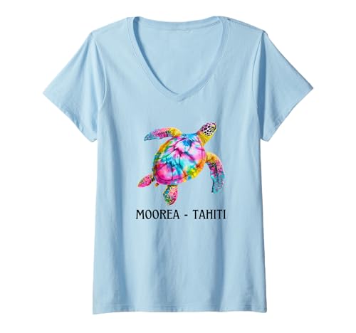 Damen Französisch-Polynesien Moorea Tahiti T-Shirt mit V-Ausschnitt Damen Französisch-Polynesien Moorea Tahiti T-Shirt mit V-Ausschnitt von Tahiti Souvenir Store