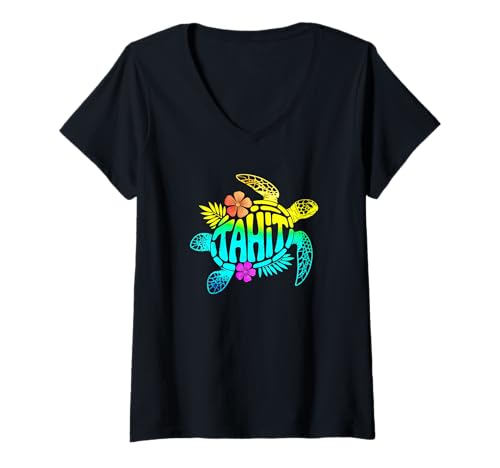Damen Tahiti Französisch-Polynesien - Tahiti T-Shirt mit V-Ausschnitt Damen Tahiti Französisch-Polynesien - Tahiti T-Shirt mit V-Ausschnitt von Tahiti Souvenir Store