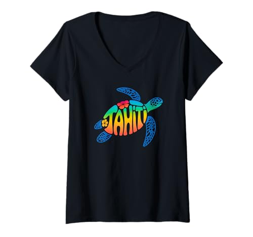 Damen Tahiti Französisch-Polynesien - Tahiti T-Shirt mit V-Ausschnitt Damen Tahiti Französisch-Polynesien - Tahiti T-Shirt mit V-Ausschnitt von Tahiti Souvenir Store