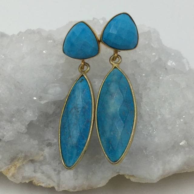 Dreieckförmige Türkispfosten Mit 25mm Türkis Tropfen Dreieckförmige Türkispfosten Mit 25mm Türkis Tropfen von TahoeDesign