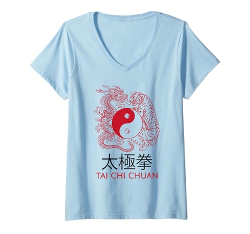 Damen Tai Chi Chuan Chinesische Kampfsport-Meditation T-Shirt mit V-Ausschnitt Damen Tai Chi Chuan Chinesische Kampfsport-Meditation T-Shirt mit V-Ausschnitt von Tai Chi Chuan Chinese Meditation