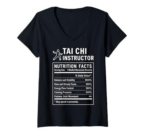 Damen Fakten zum Tai Chi Lehrer T-Shirt mit V-Ausschnitt von Tai Chi Instructor Gifts & Apparel