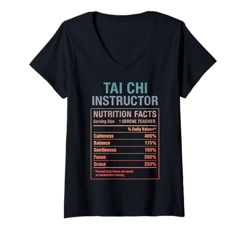 Damen Fakten zum Tai Chi Lehrer T-Shirt mit V-Ausschnitt von Tai Chi Instructor Gifts & Tees