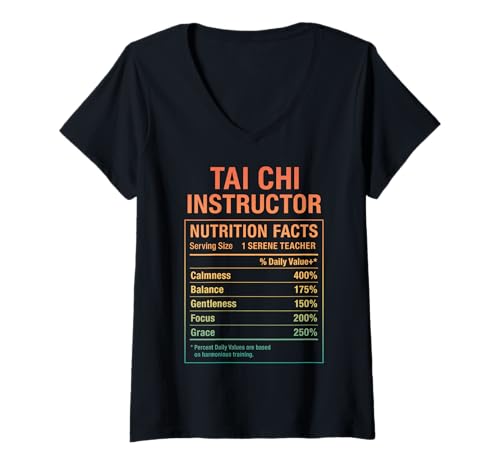 Damen Fakten zum Tai Chi Lehrer T-Shirt mit V-Ausschnitt von Tai Chi Instructor Gifts & Tees
