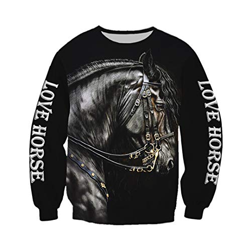Männer Frauen Schöne Pferd 3D Reißverschluss Hoodies Langarm Sweatshirts Jacke Pullover Trainingsanzug sweatshits M von Taiernafi